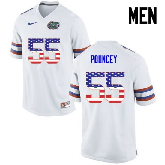 Men's Florida Gators #55 Mike Pouncey NCAA Nike White USA Flag Fashion Authentic Stitched College Football Jersey RHL0262YJ